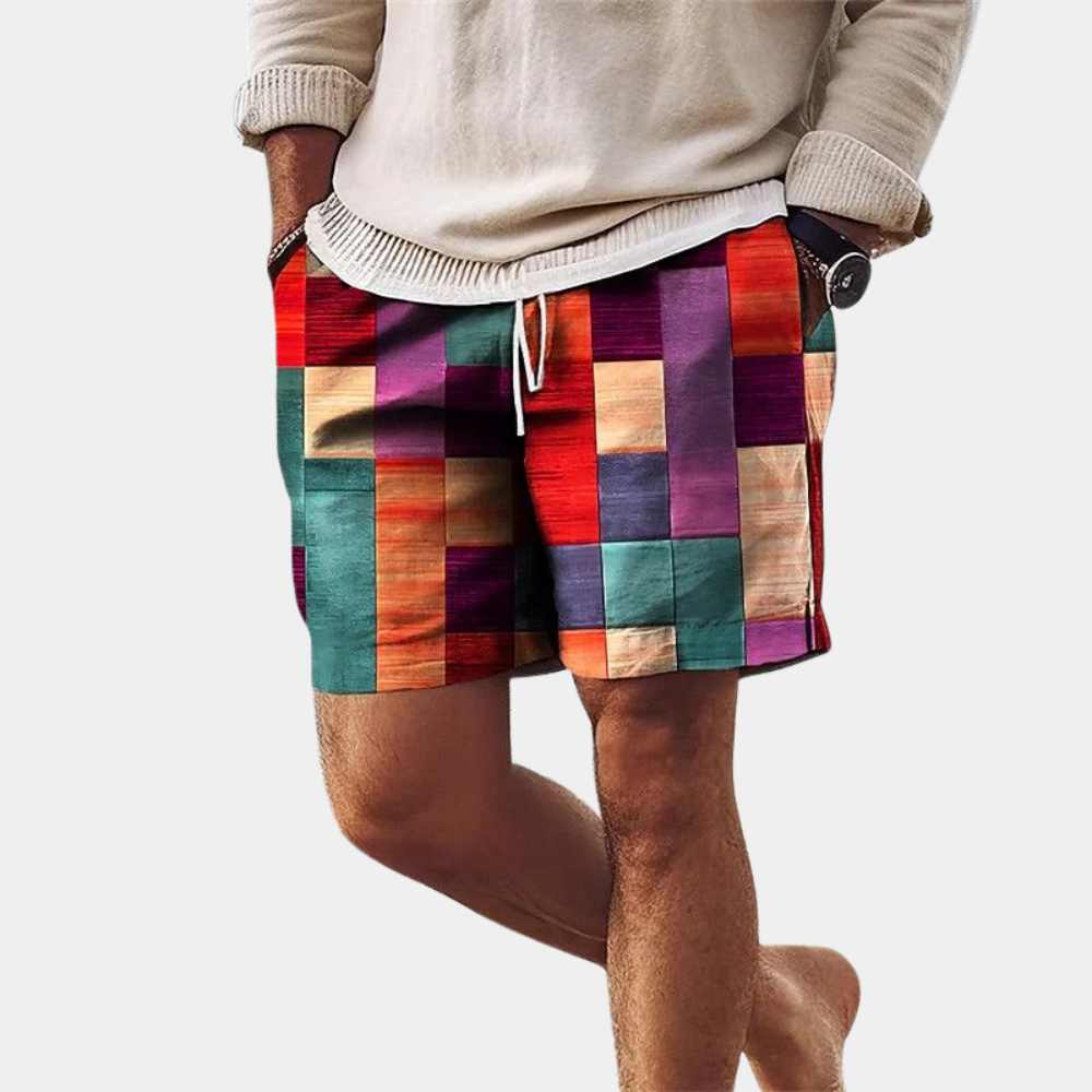 Sommershorts med Geometrisk Print for Herrer | Flerfarget