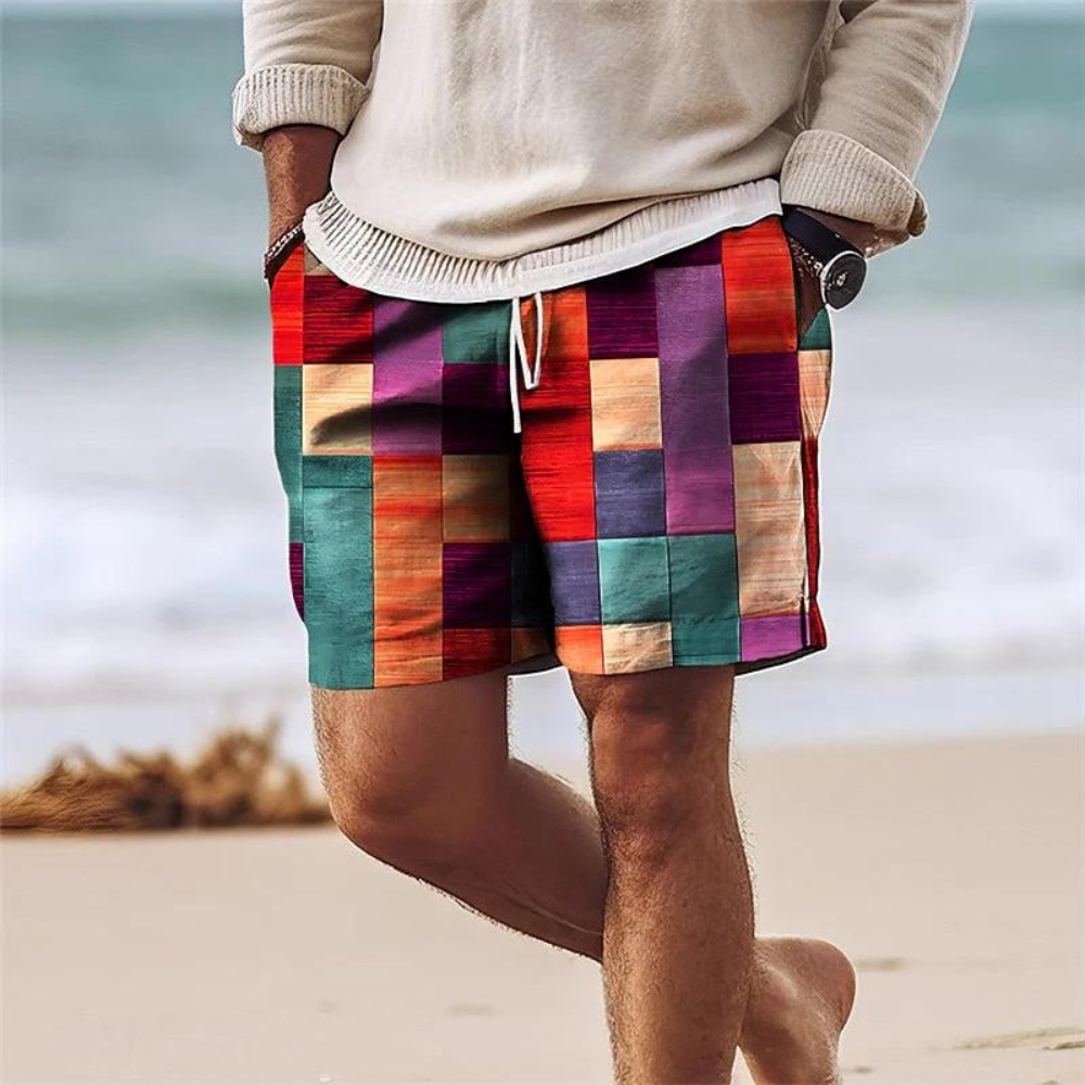 Sommershorts med Geometrisk Print for Herrer | Flerfarget