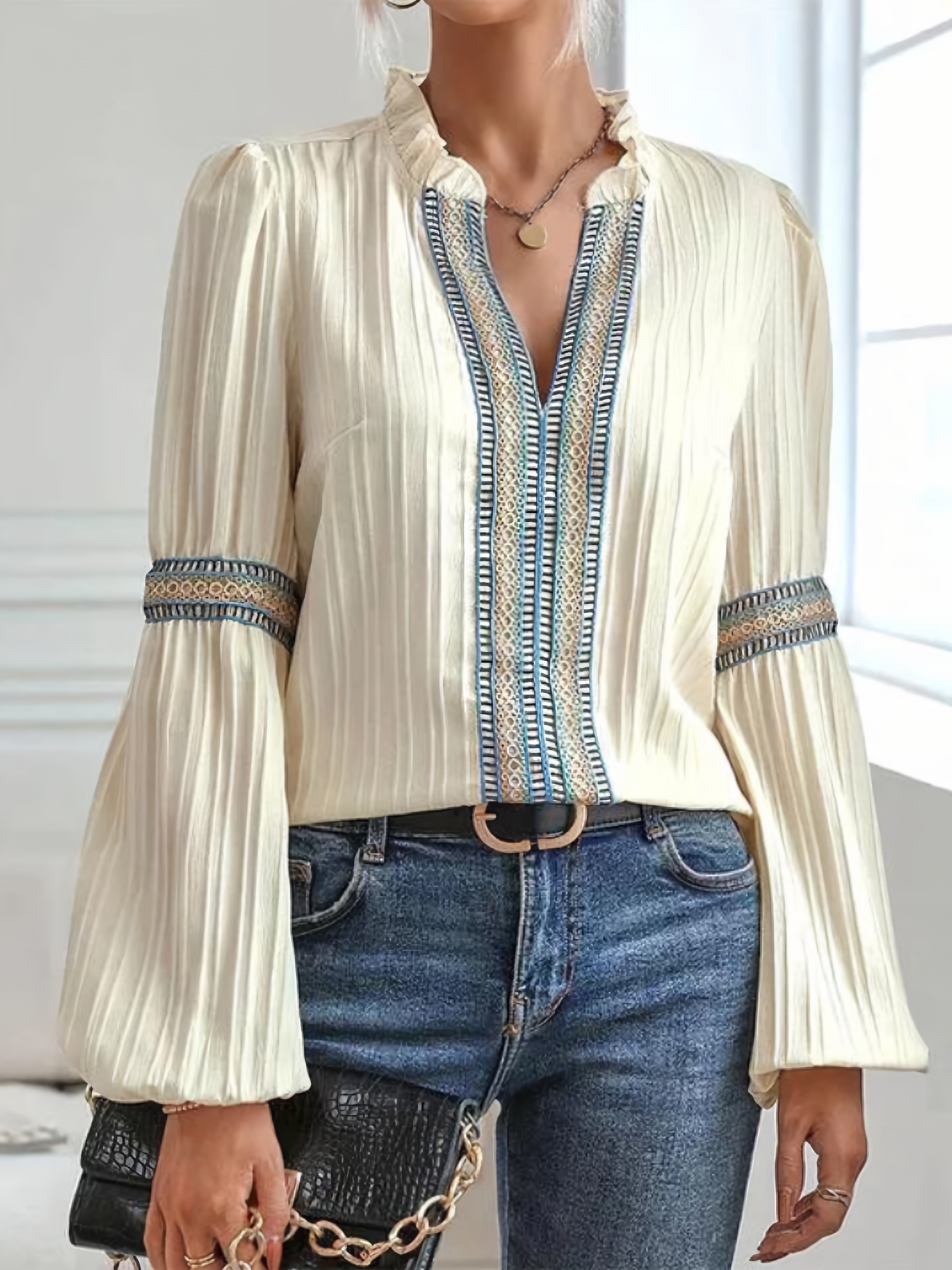 Felicia | Vintage-bluse med volanger