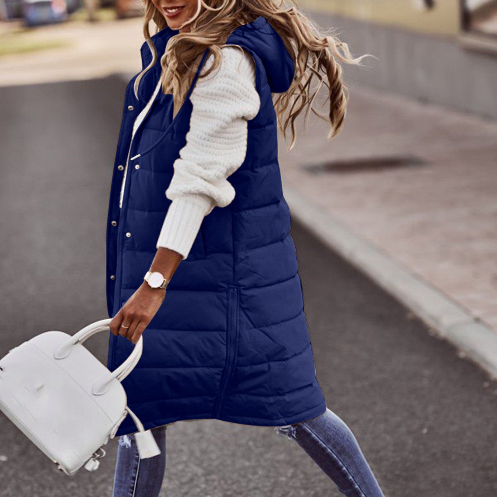 Lange hettevest for damer | Vinter
