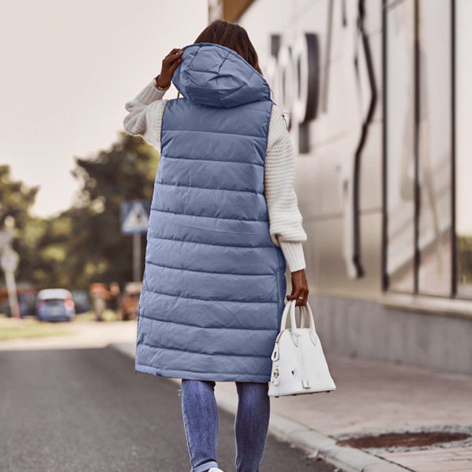 Lange hettevest for damer | Vinter
