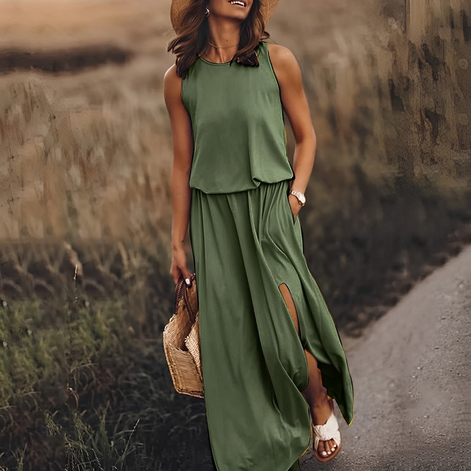 Heather | Elegant fargerik damekjole
