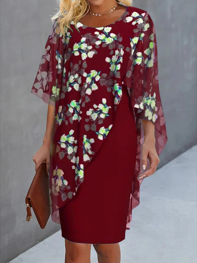 Lyanna | Blomstrete Chiffon Kjole for Damer