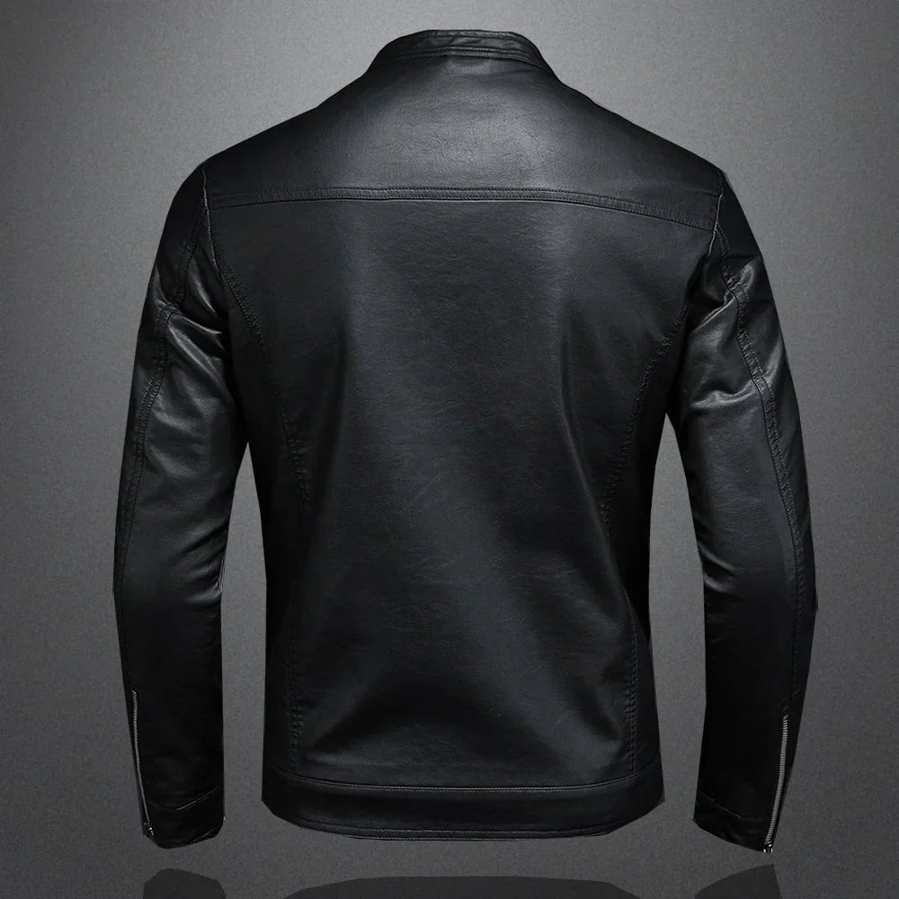 Herre Slim Fit Biker Jakke | Svart