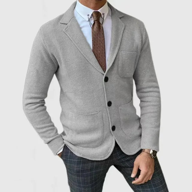 Herren Lässig Strikk Blazer | Slank Passform