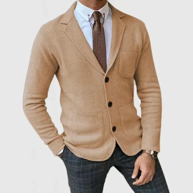 Herren Lässig Strikk Blazer | Slank Passform