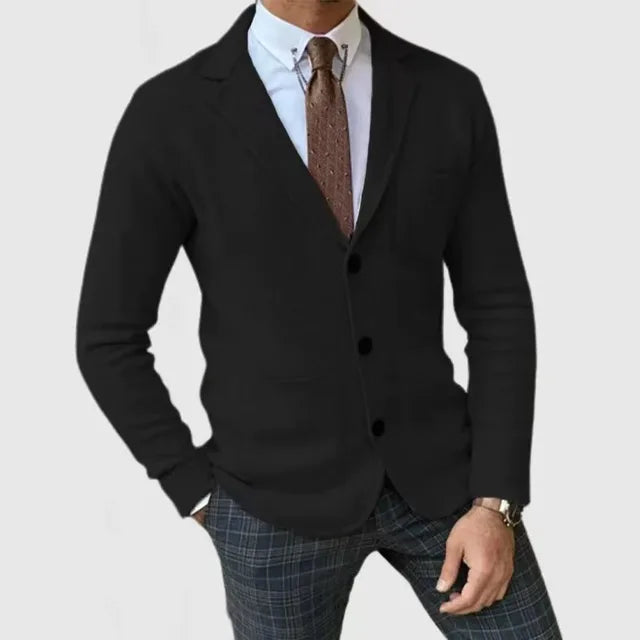 Herren Lässig Strikk Blazer | Slank Passform