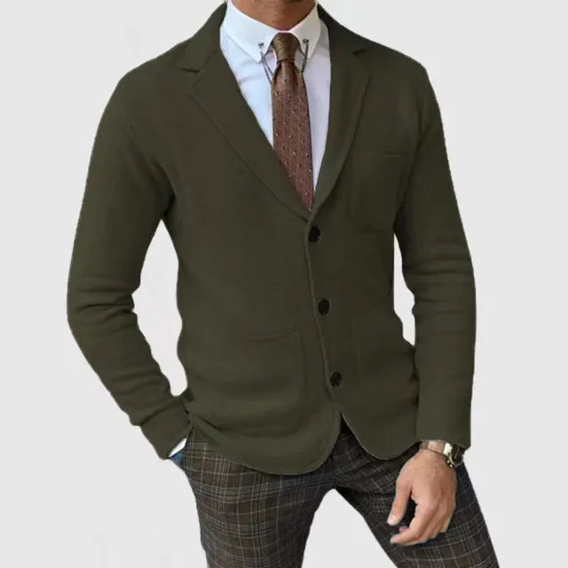 Herren Lässig Strikk Blazer | Slank Passform