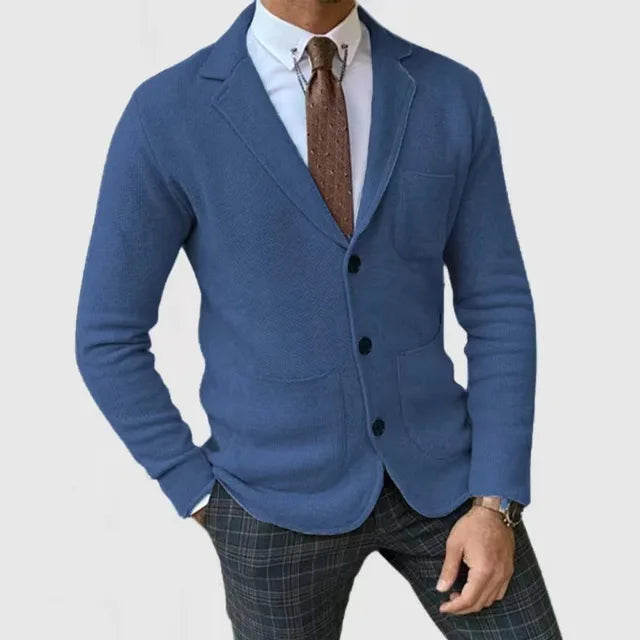 Herren Lässig Strikk Blazer | Slank Passform