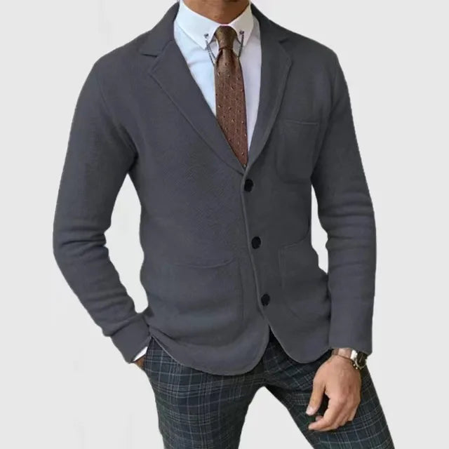 Herren Lässig Strikk Blazer | Slank Passform