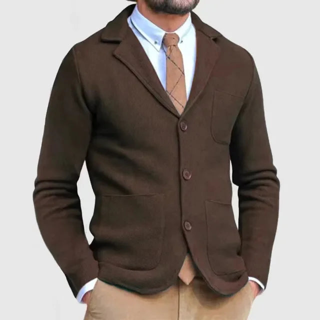 Herren Lässig Strikk Blazer | Slank Passform
