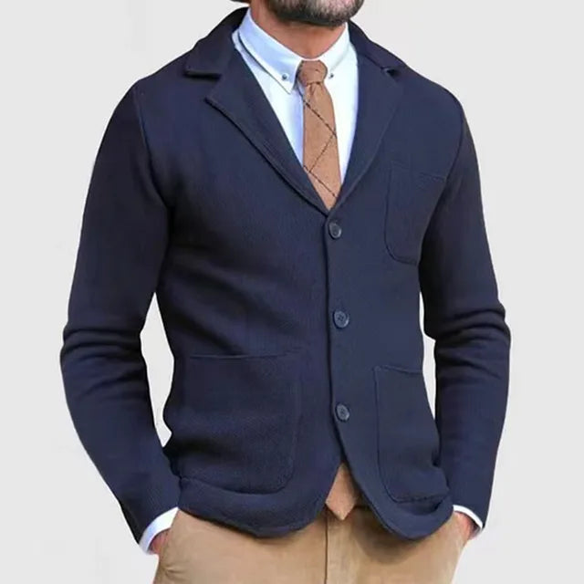 Herren Lässig Strikk Blazer | Slank Passform