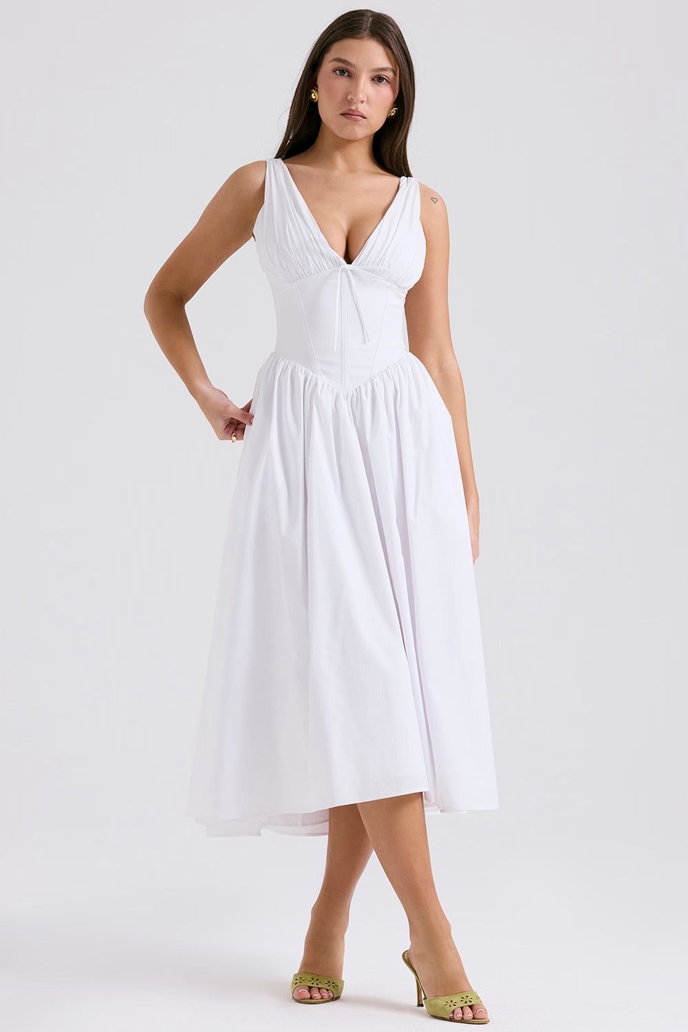 Damen Løs Vintage Blomster Bryllupsgjest Kjole | Midi
