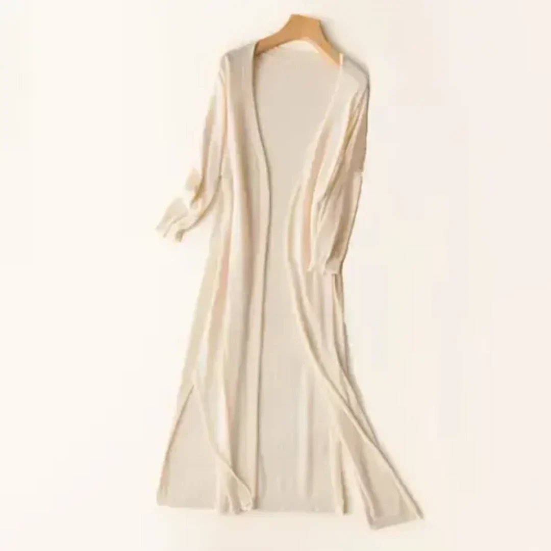 Inezimen | Dame Lang Elegant Strikkegenser | Lett