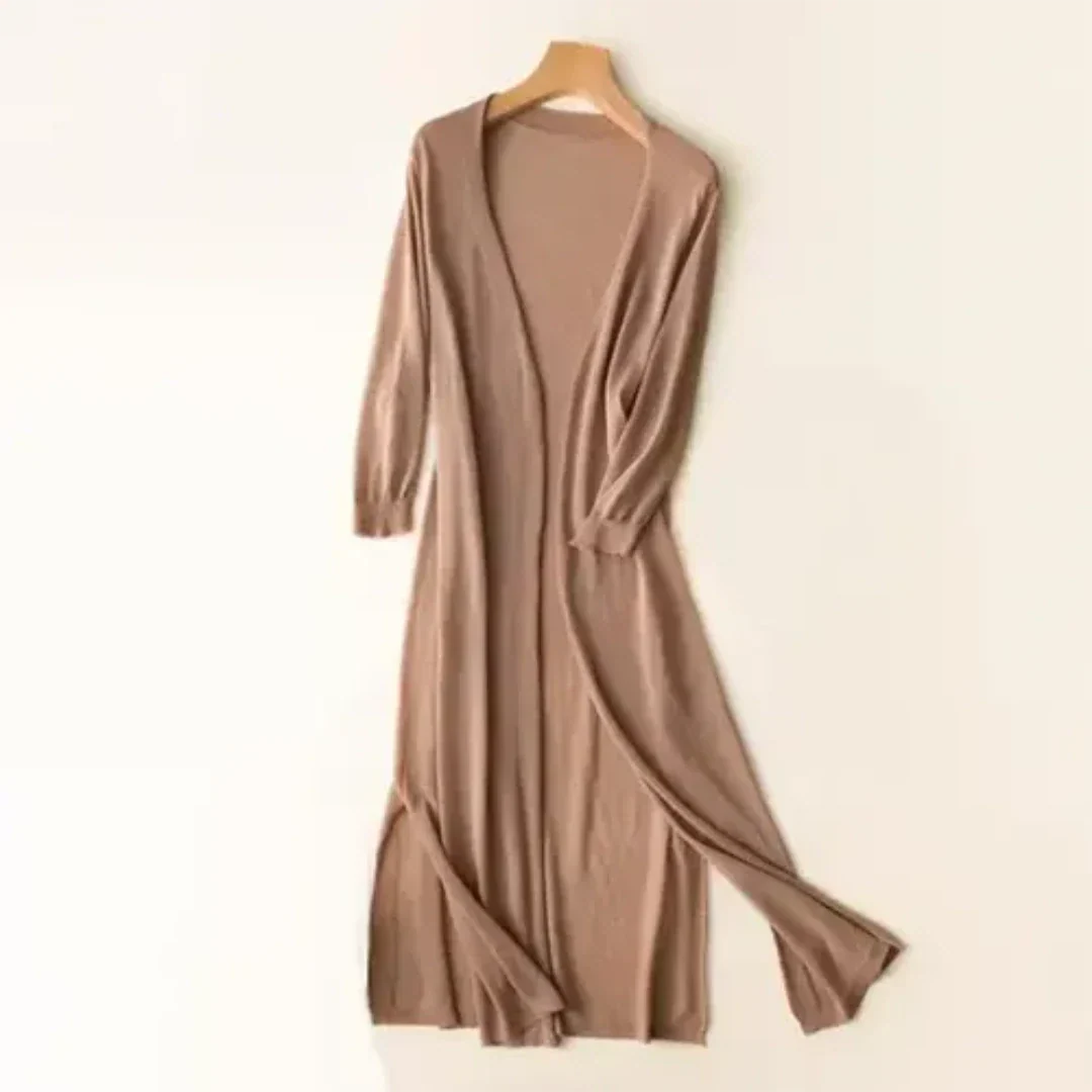 Inezimen | Dame Lang Elegant Strikkegenser | Lett