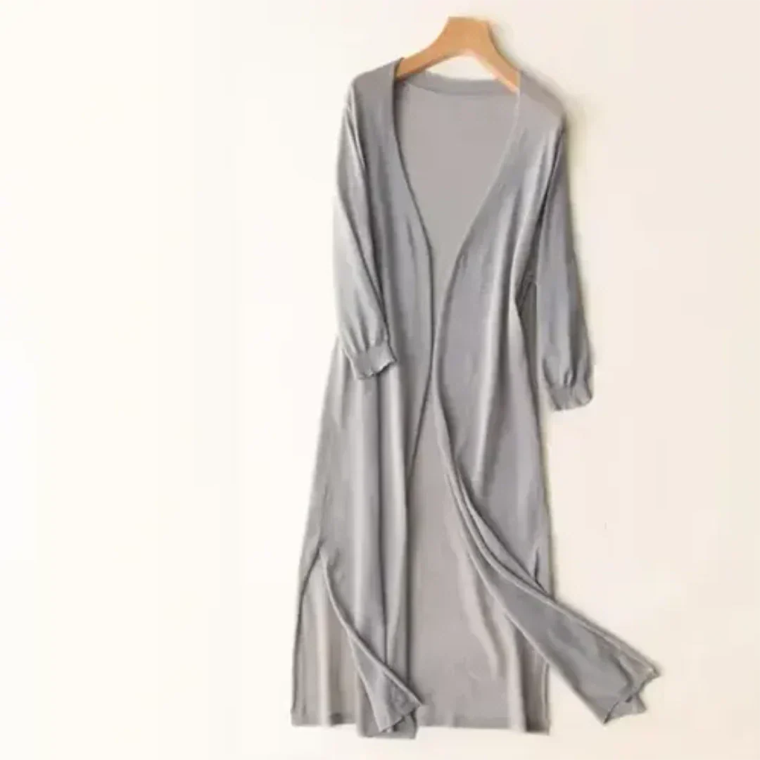Inezimen | Dame Lang Elegant Strikkegenser | Lett