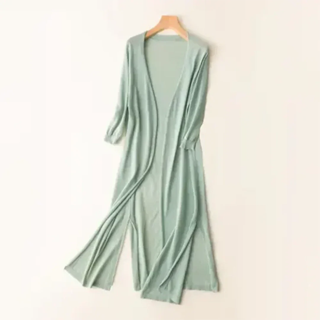 Inezimen | Dame Lang Elegant Strikkegenser | Lett