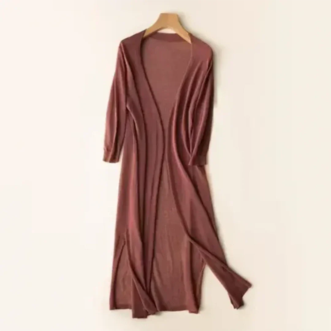 Inezimen | Dame Lang Elegant Strikkegenser | Lett