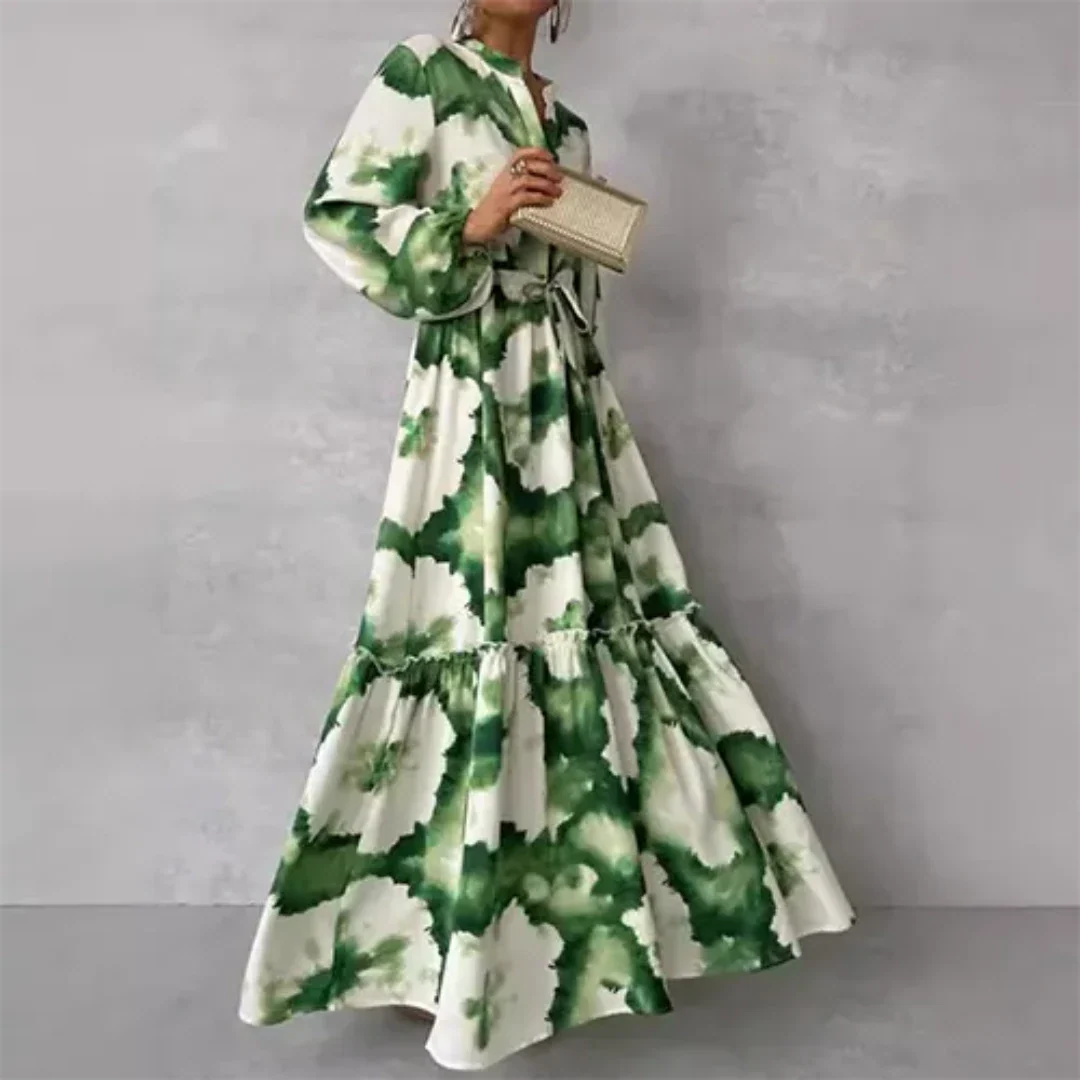 Joelenemin | Damen Elegantes Fließendes Blumen Kleid | Maxi