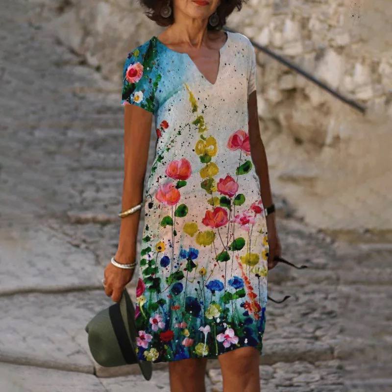 Carlottana | Damen Blomstrete Maxikjole