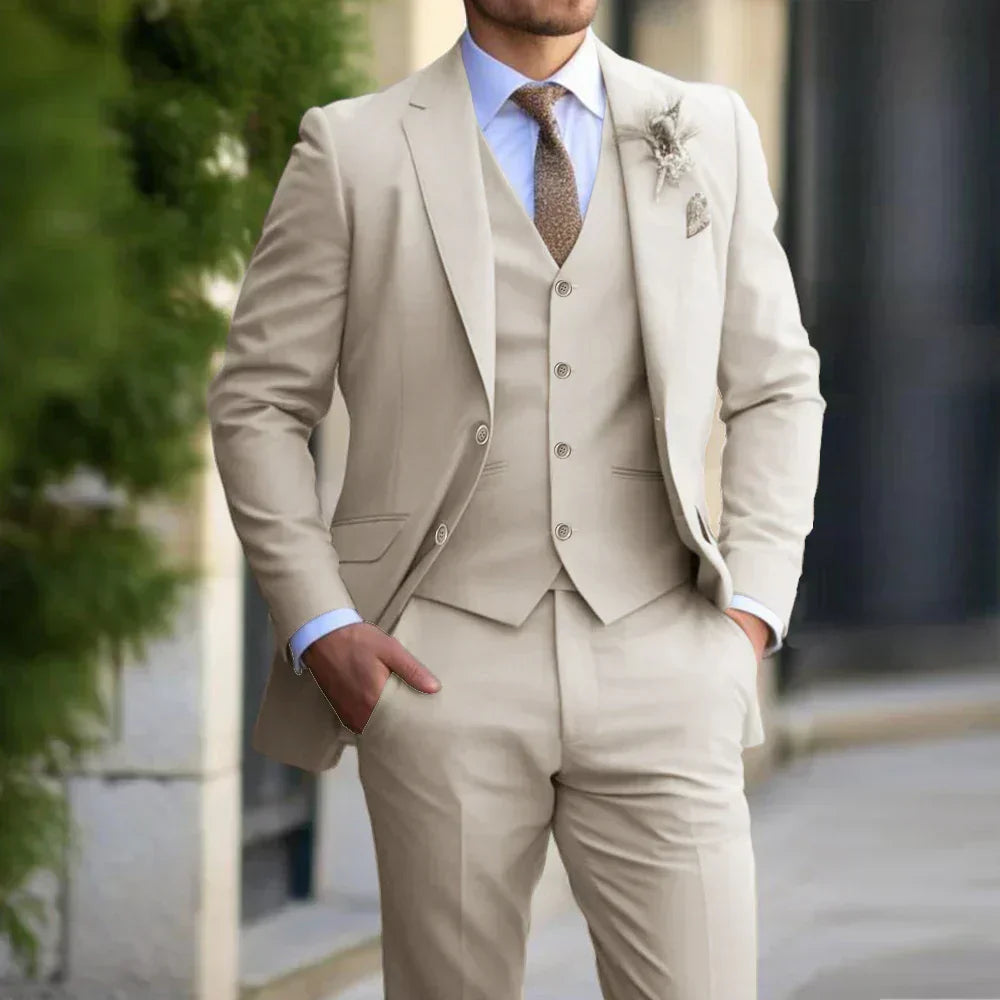 Herren Moderne Elegant Bryllupsgjest Dress Set | 3-delt sett