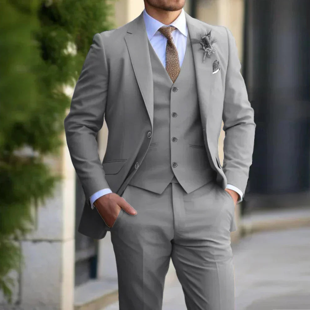 Herren Moderne Elegant Bryllupsgjest Dress Set | 3-delt sett