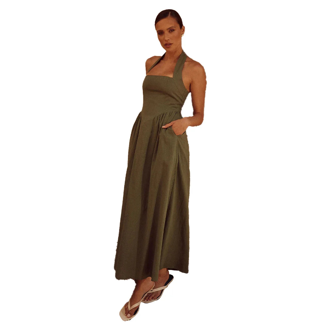 Pernilla | Elegant maxikjole med halterneck