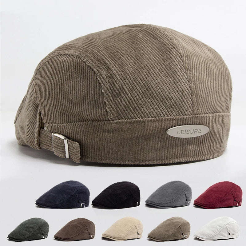 Unisex Modisk Cord Baskerhatt | Stilfull