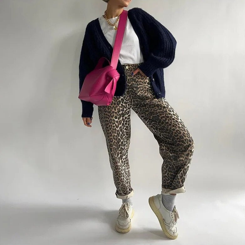 Wren | Leopardmønster-Jeans