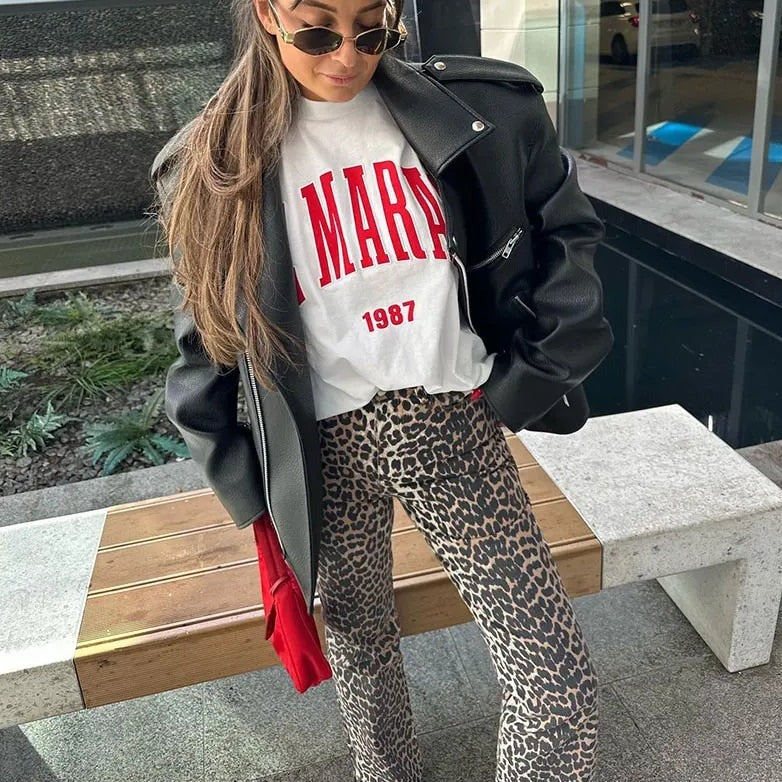 Wren | Leopardmønster-Jeans