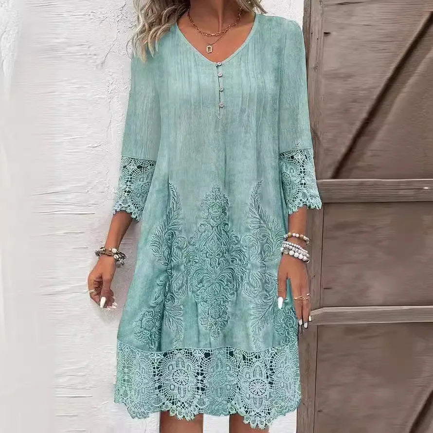 Candace | Elegant, avslappet kjole med V-hals for damer