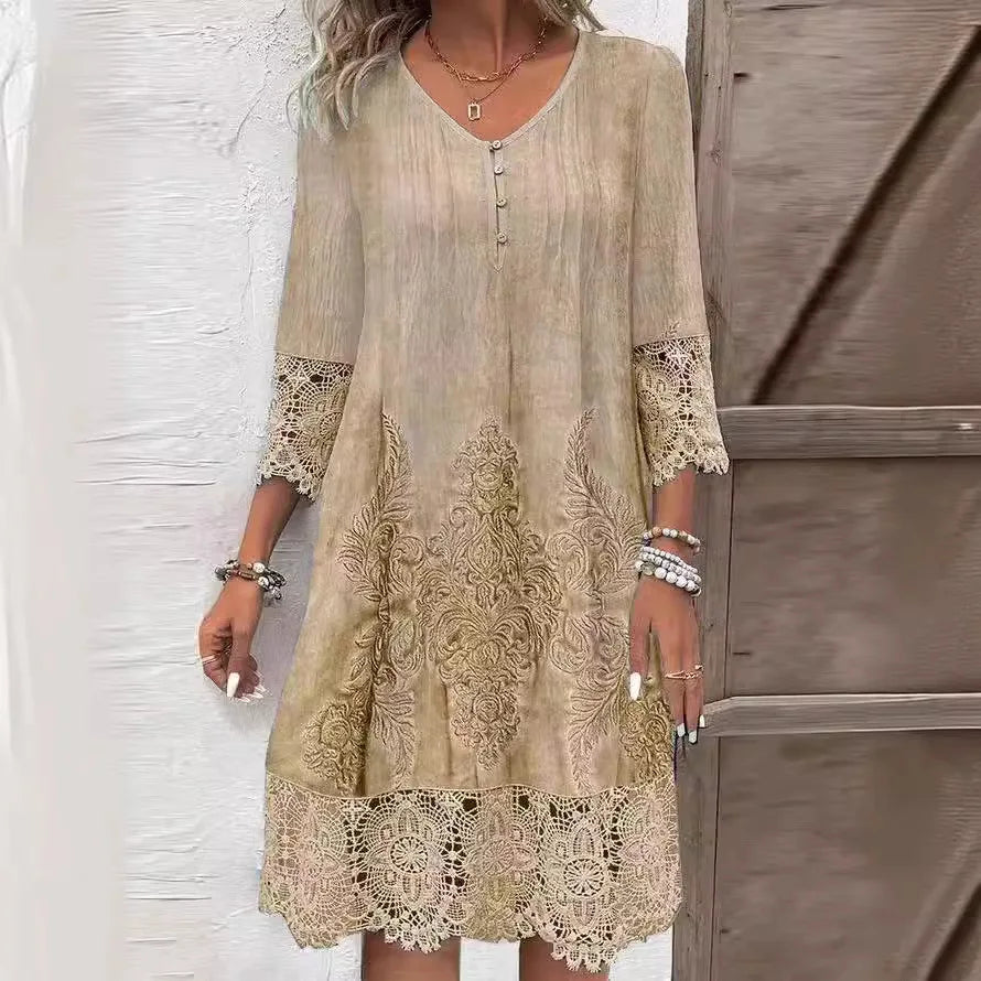 Candace | Elegant, avslappet kjole med V-hals for damer