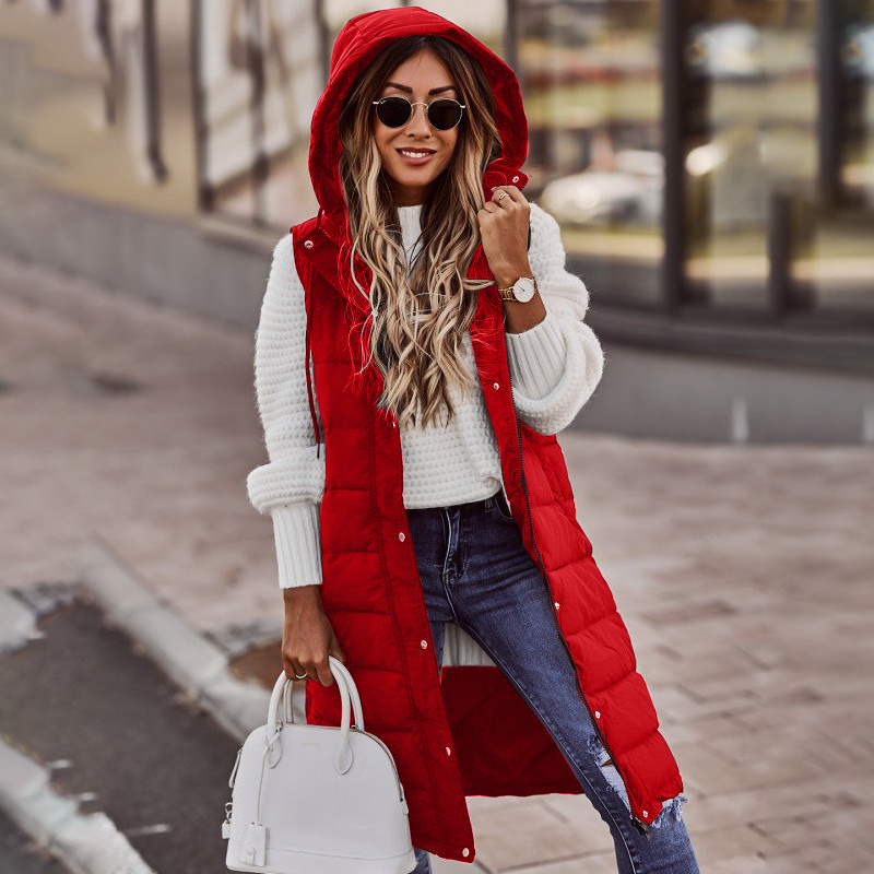 Lange hettevest for damer | Vinter