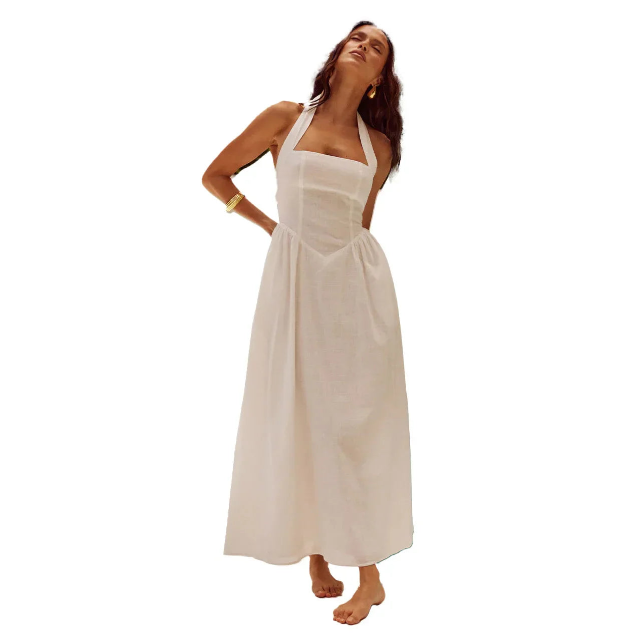 Pernilla | Elegant maxikjole med halterneck