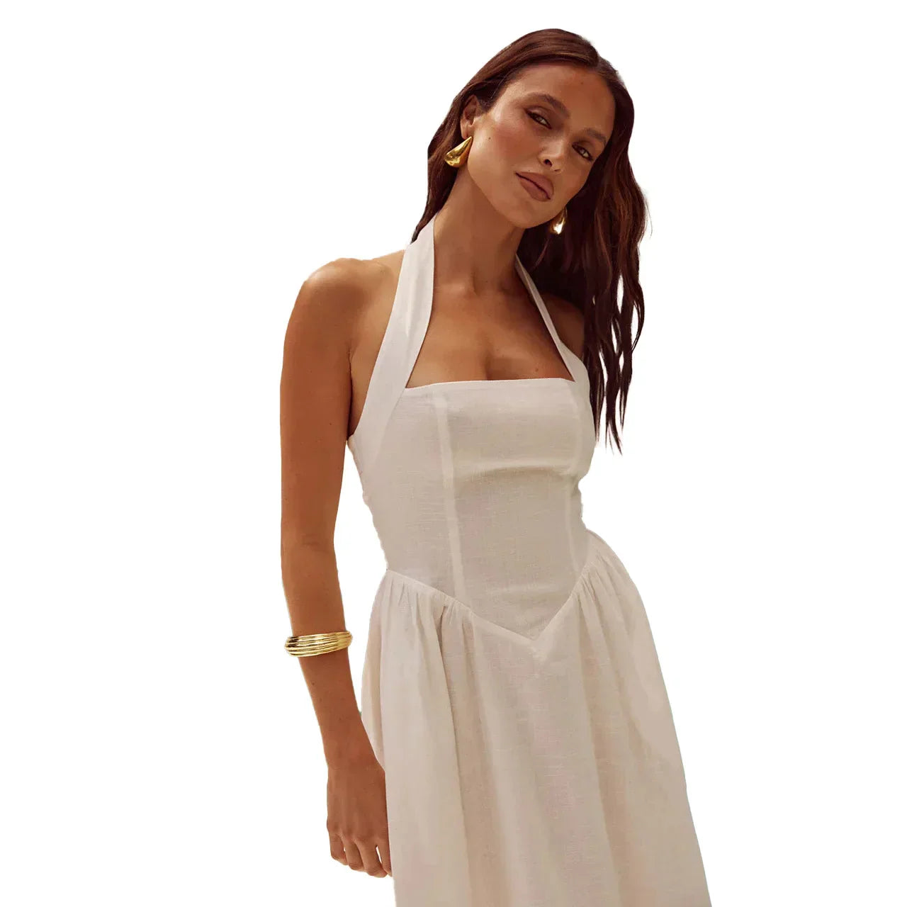 Pernilla | Elegant maxikjole med halterneck