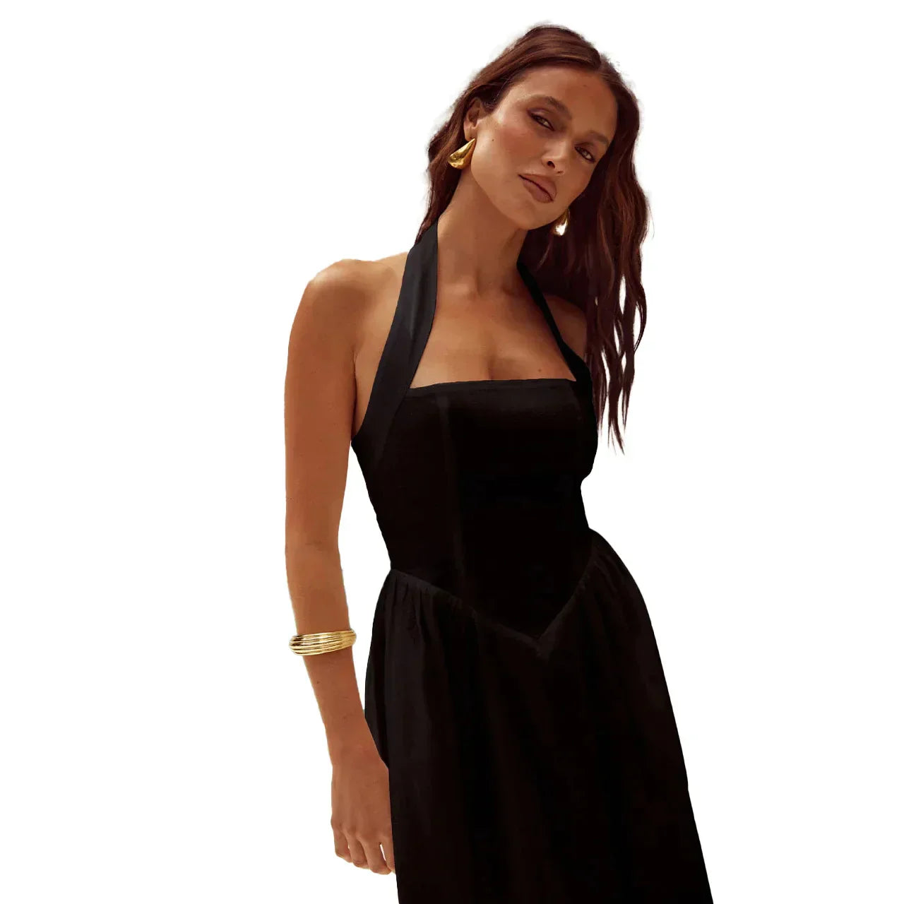 Pernilla | Elegant maxikjole med halterneck