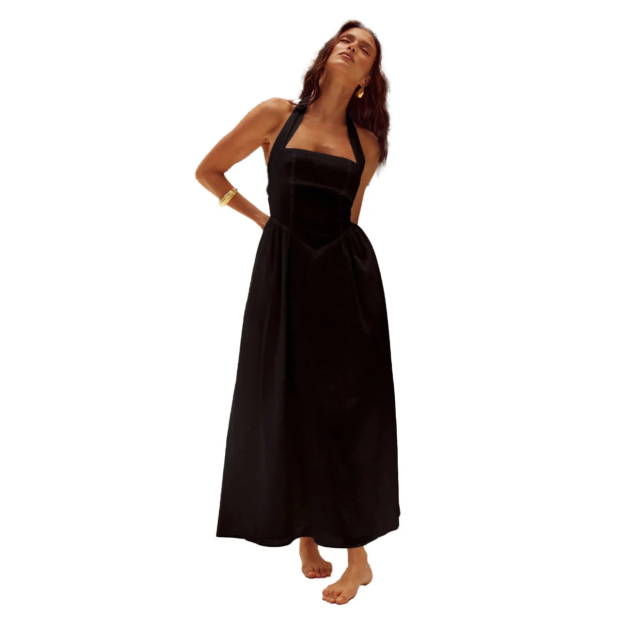 Pernilla | Elegant maxikjole med halterneck