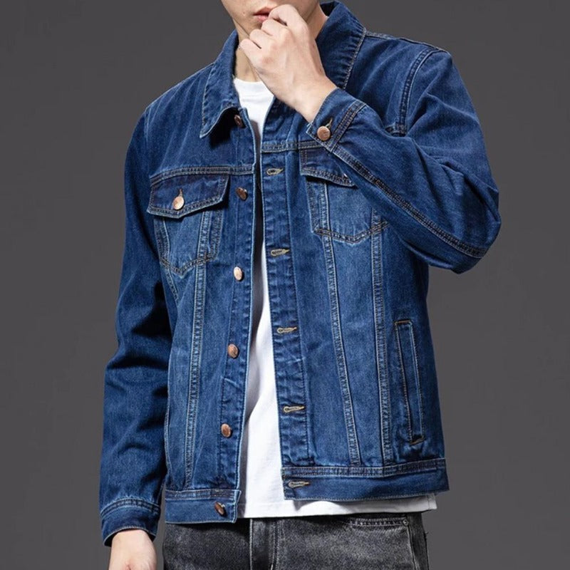 Dominick | Klassisk Jeansjakke for Menn | Blå