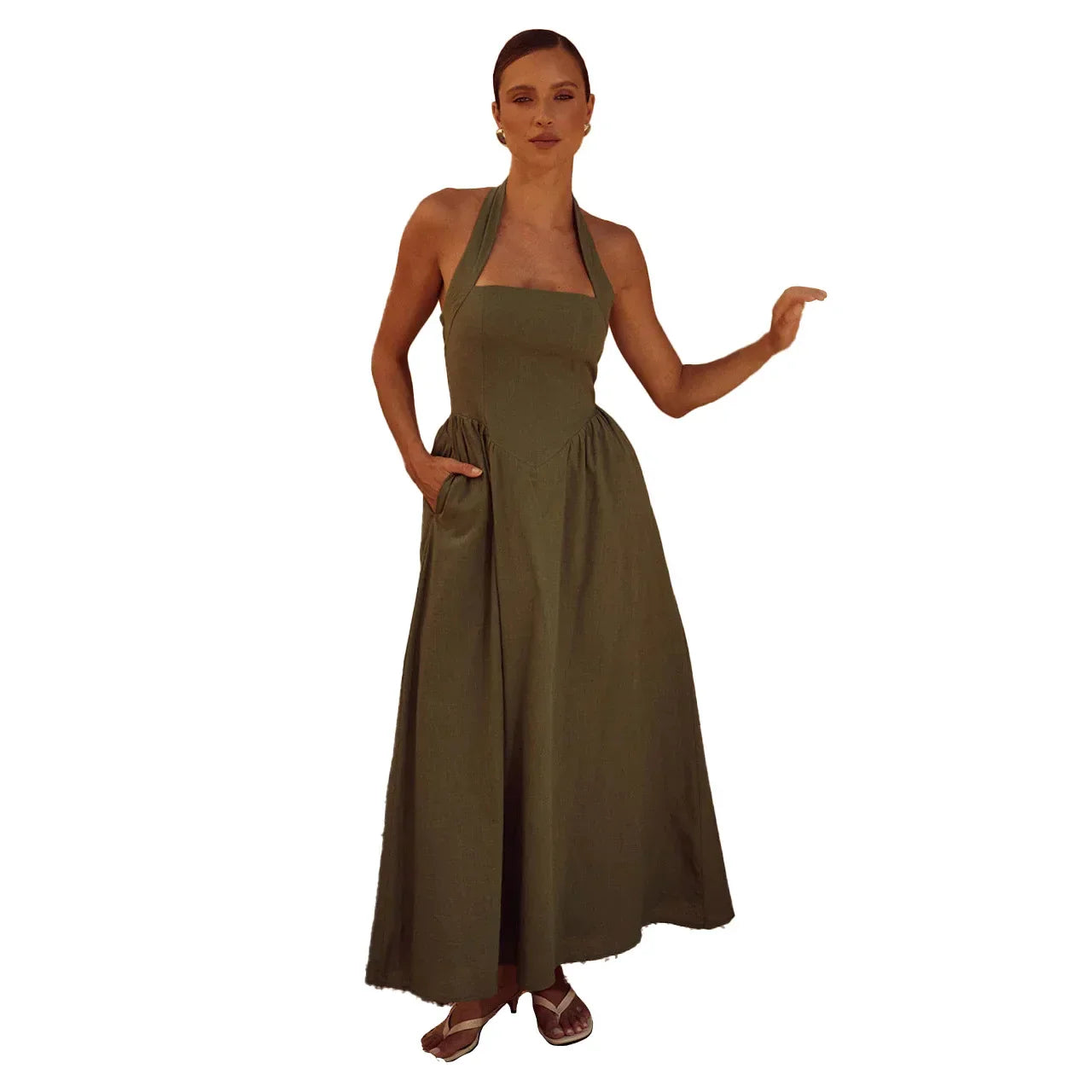 Pernilla | Elegant maxikjole med halterneck