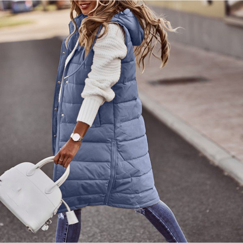 Lange hettevest for damer | Vinter