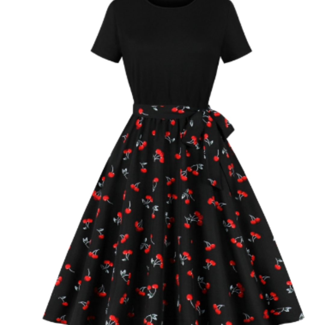 Nerys | Vintage Prikkete Kjole For Damer