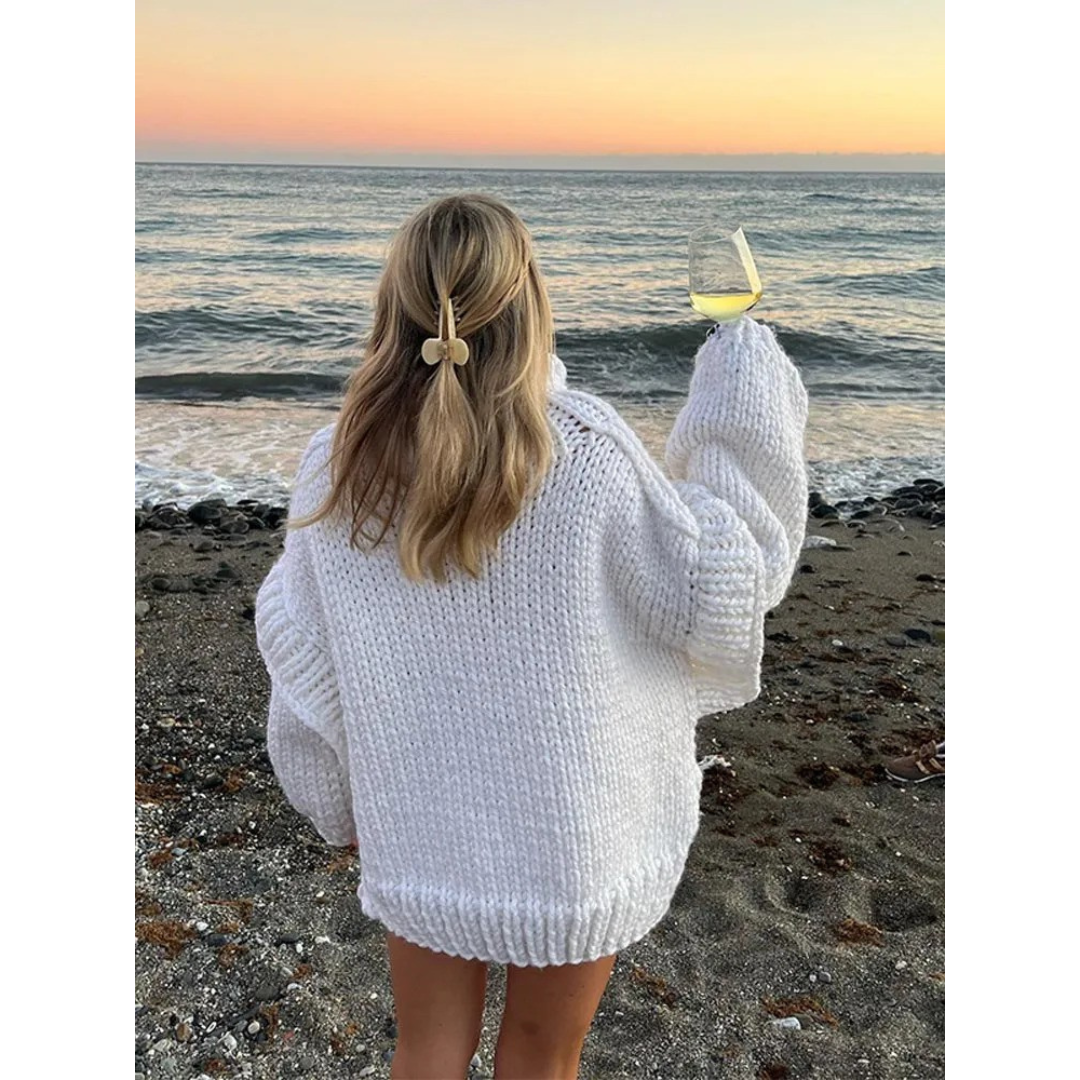 Erenabaji | Dame Oversized Strikkegenser | Varm