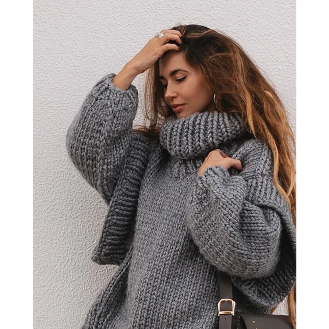 Erenabaji | Dame Oversized Strikkegenser | Varm