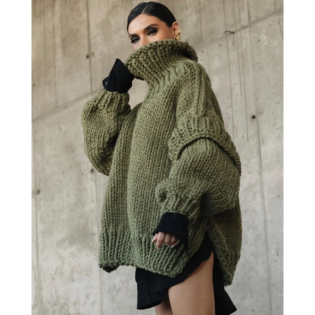 Erenabaji | Dame Oversized Strikkegenser | Varm