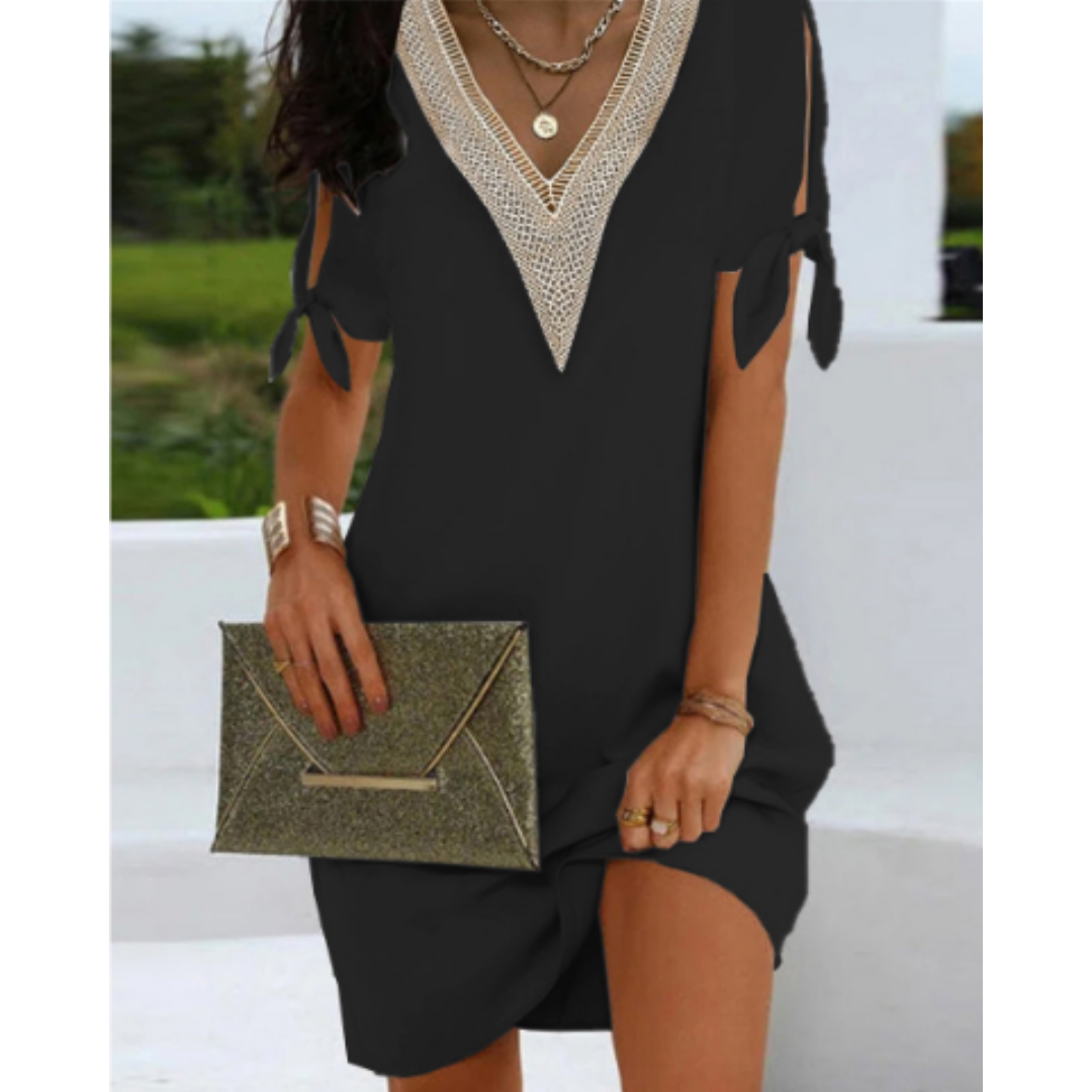 Rachelle | Kravstore tunika-kjole med V-hals for damer | Hvit