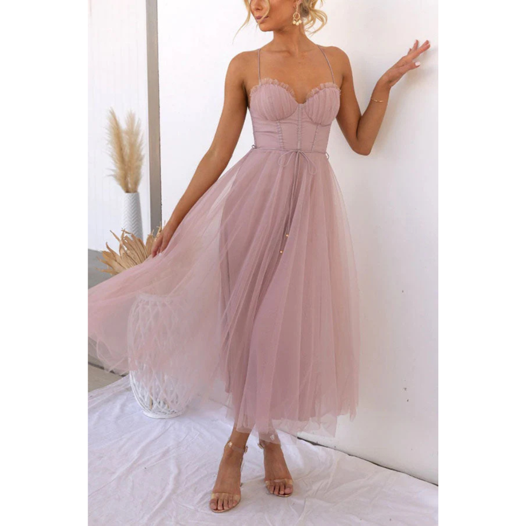 Damen Elegant Spaghettitråder Kjole | Maxi