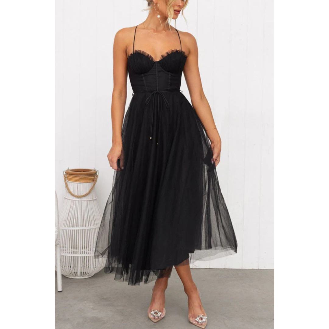 Damen Elegant Spaghettitråder Kjole | Maxi