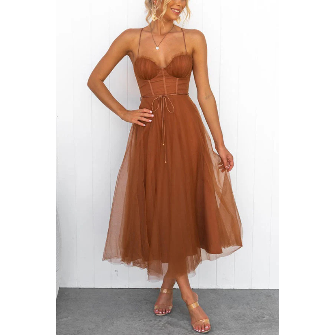 Damen Elegant Spaghettitråder Kjole | Maxi