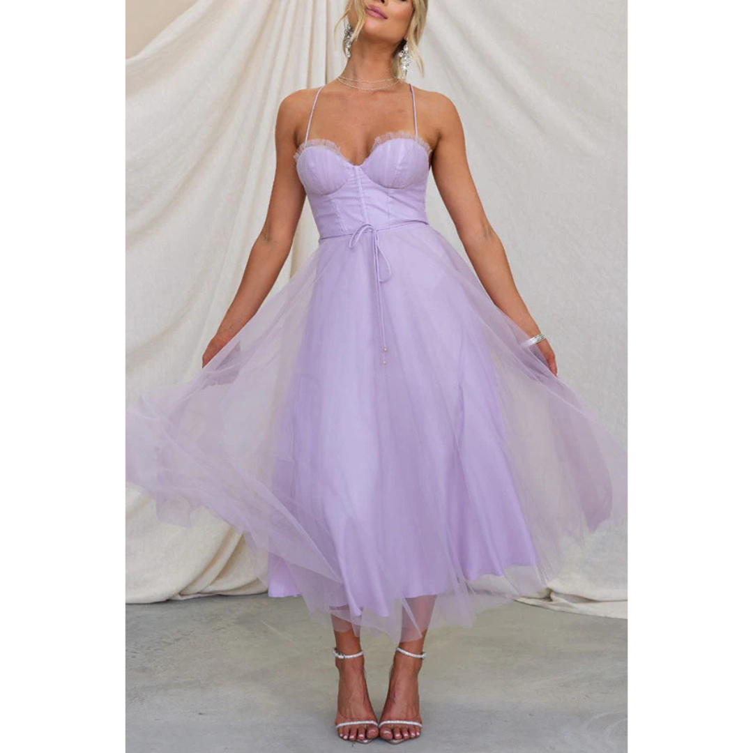Damen Elegant Spaghettitråder Kjole | Maxi