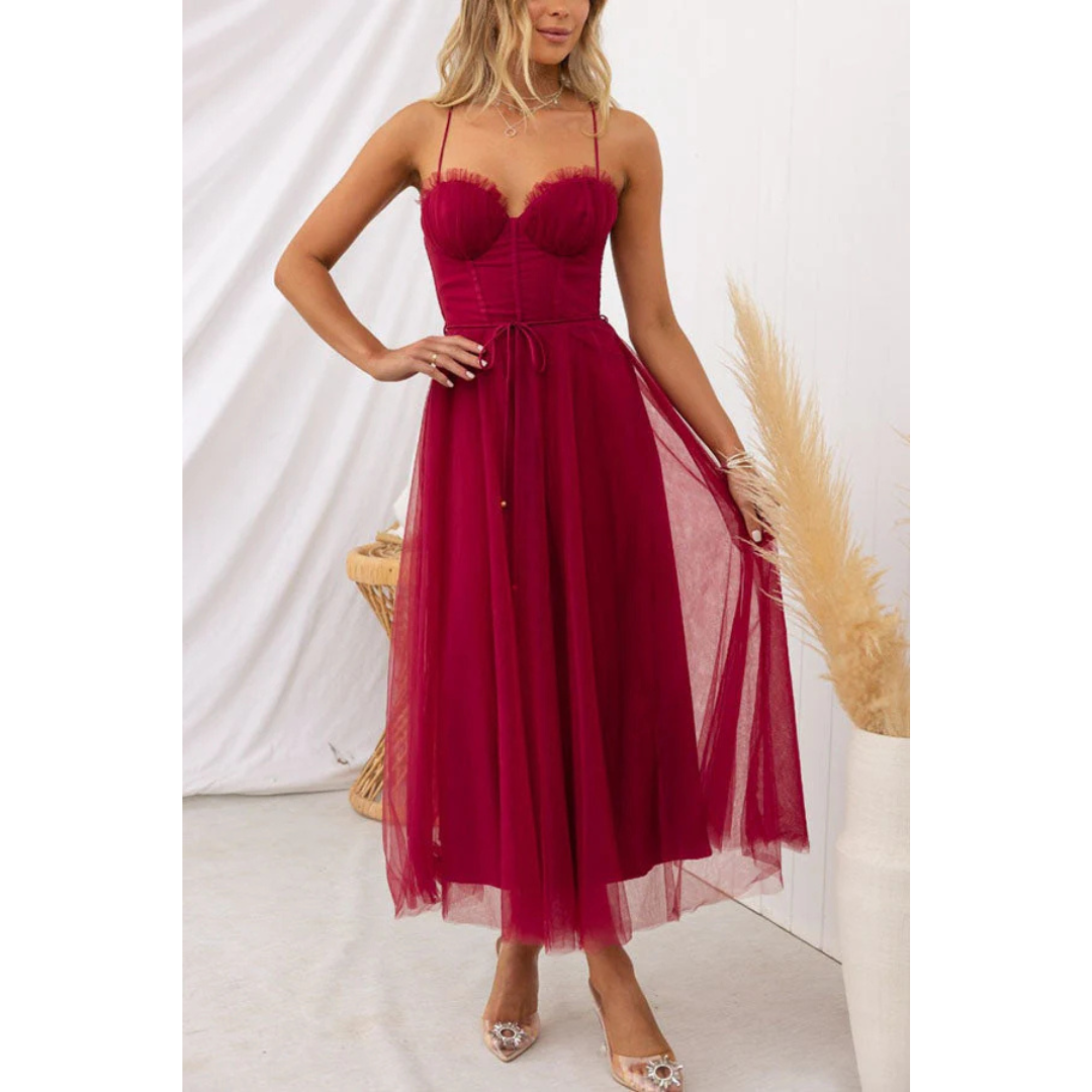 Damen Elegant Spaghettitråder Kjole | Maxi